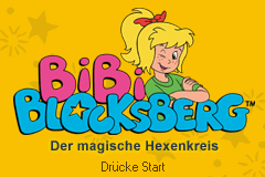 Bibi Blocksberg: Der Magische Hexenkreis title screen for GameBoy Advance